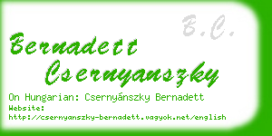 bernadett csernyanszky business card