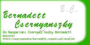 bernadett csernyanszky business card